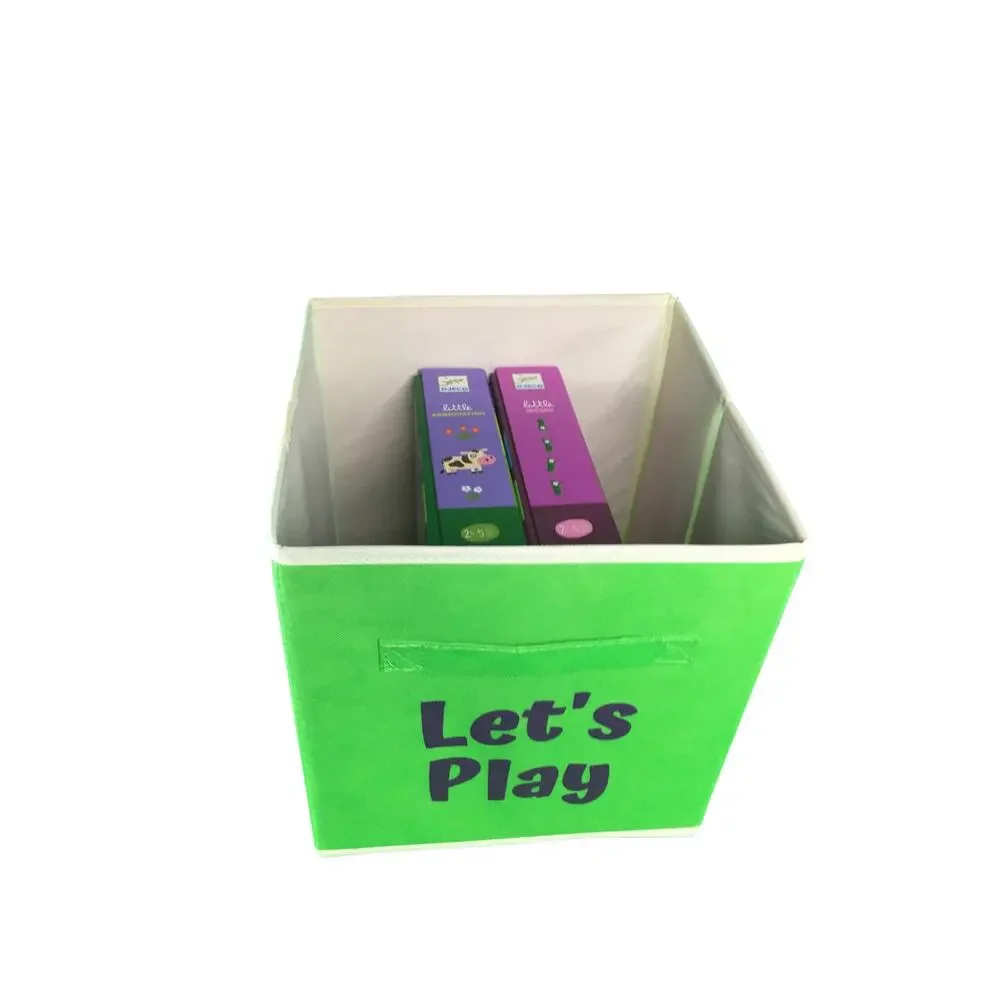 Let’s Play Green Fabric Storage Cube 11 Inch Toy Bin Kids Room Nursery New